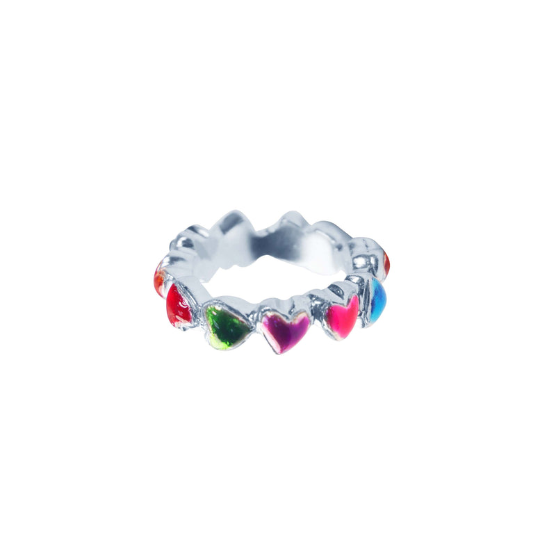 Anillo Steel Hearts Plata