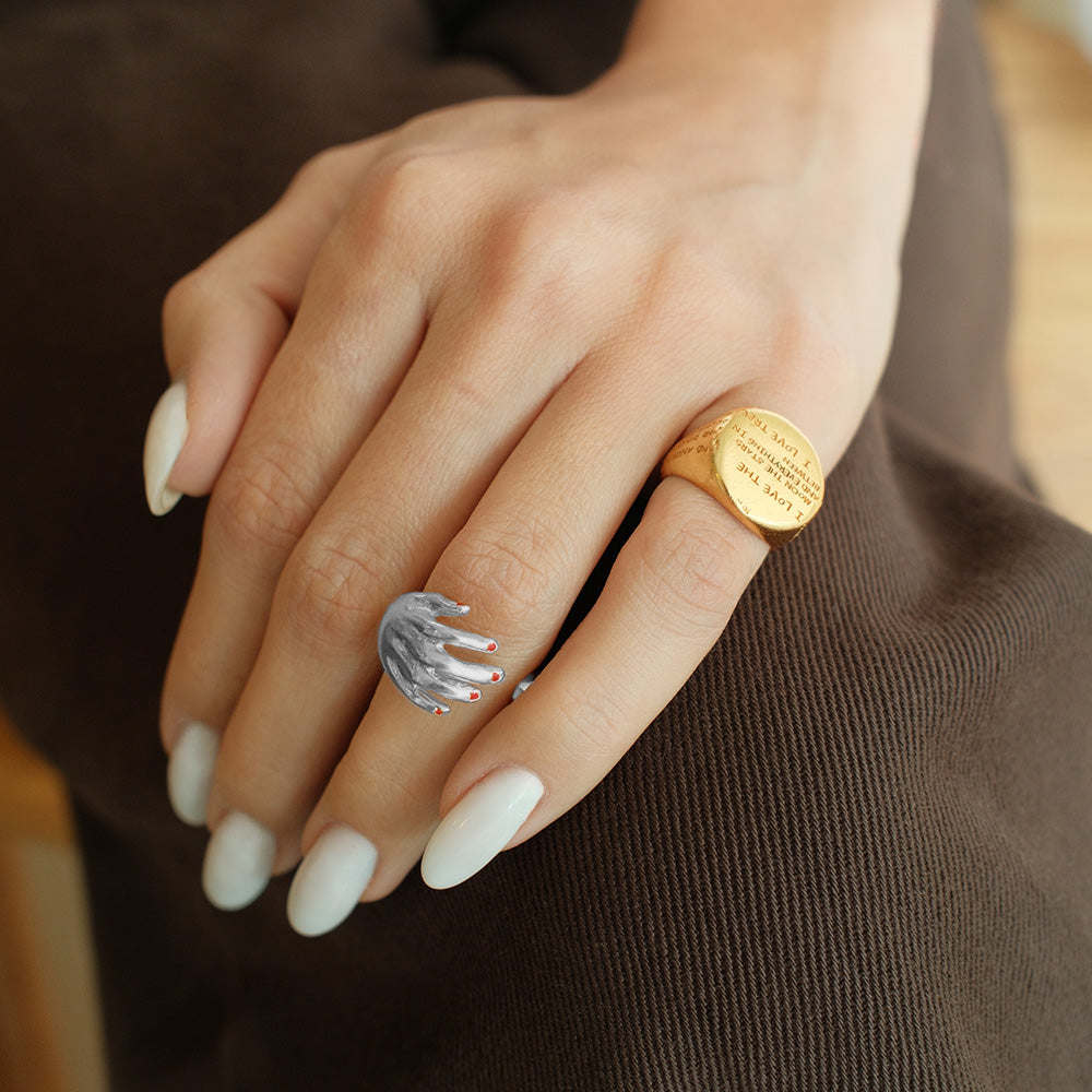 Anillo Mano Plata