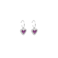 Candongas Baby Beating Hearts Glitter Plata