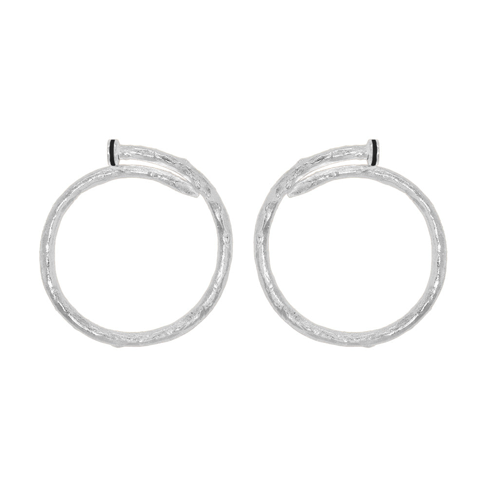 Twirl Spike XL Silver Earrings