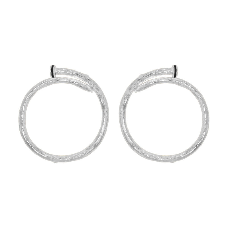 Twirl Spike XL Silver Earrings