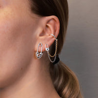 Heart Clip Medium Silver Studs