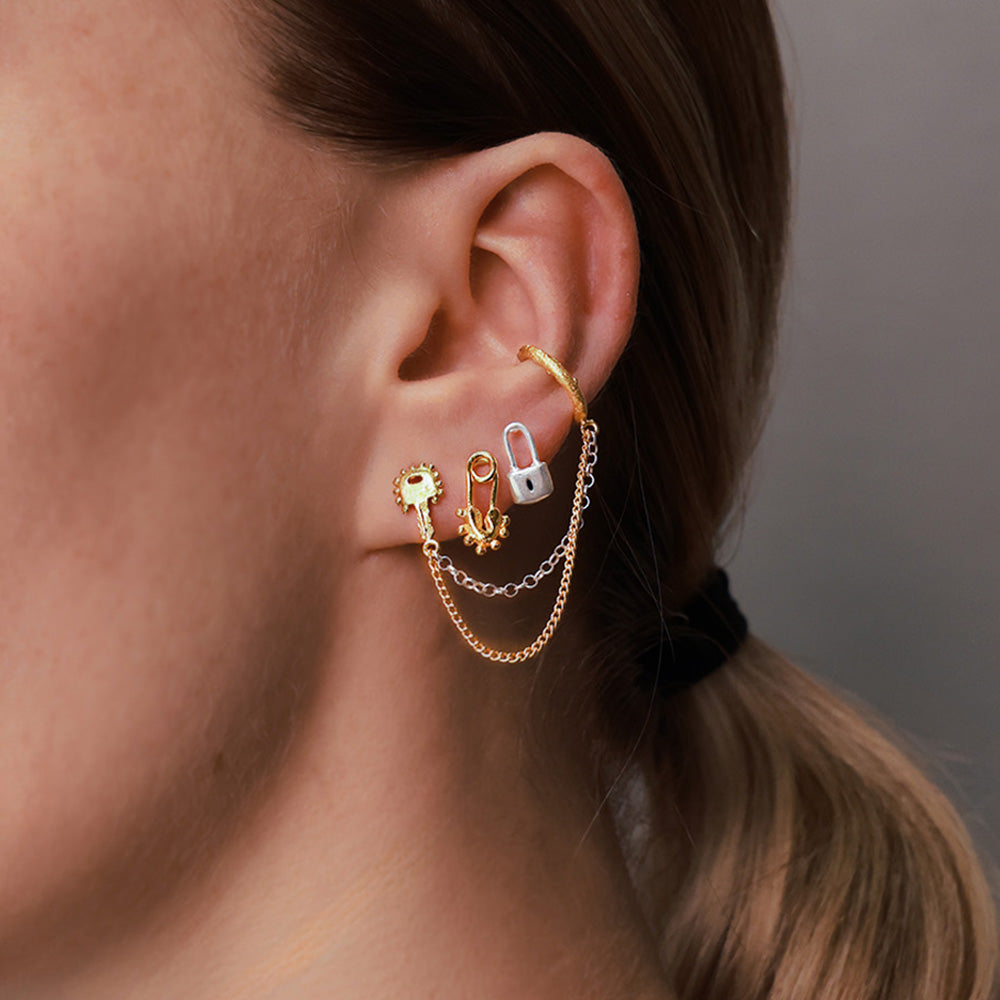 Tiny Lock Silver Studs