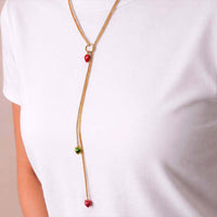 Cadena Steel Hearts Long Gold & Silver