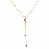 Cadena Steel Hearts Long Gold & Silver