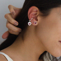 Single I Heart You Mini Silver Stud