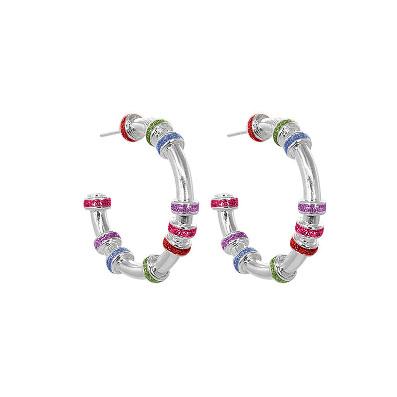 Candongas Mini Glitter Plata