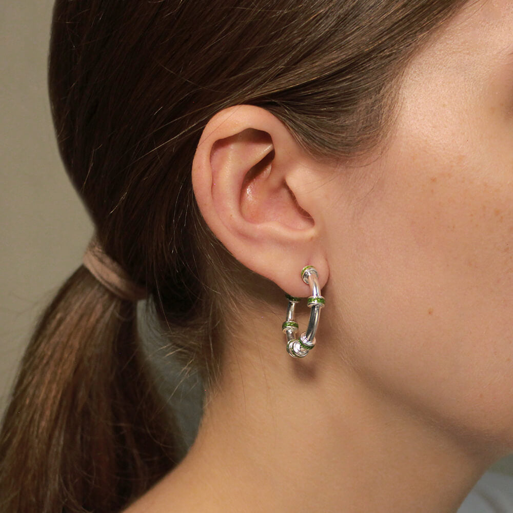 Candongas Baby Glitter Plata