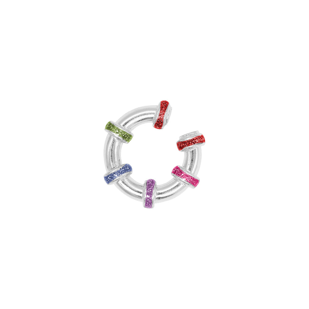 Earcuff Chunky Glitter Plata