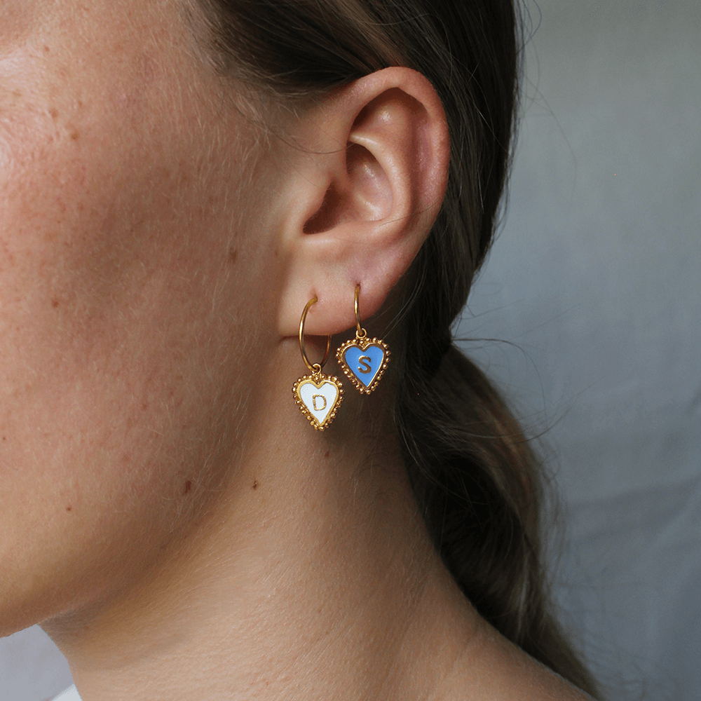 PreOrder Baby Hoops 9mm Letra Heart