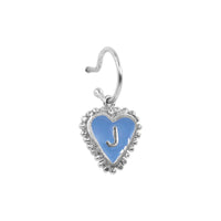 PreOrder Baby Hoops 9mm Letra Heart Plata