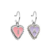 PreOrder Baby Hoops 9mm Letra Heart Plata