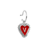 PreOrder Baby Hoops 9mm Letra Heart Plata