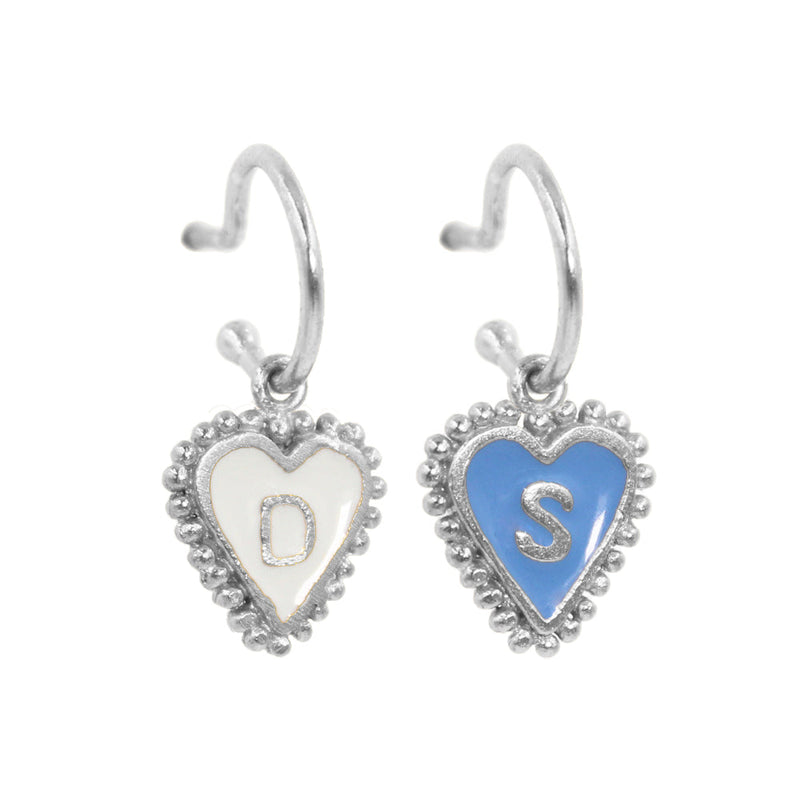 PreOrder Baby Hoops 15mm Letra Heart Plata