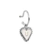 PreOrder Baby Hoops 15mm Letra Heart Plata