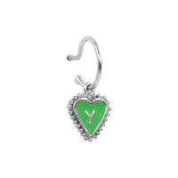 PreOrder Baby Hoops 15mm Letra Heart Plata