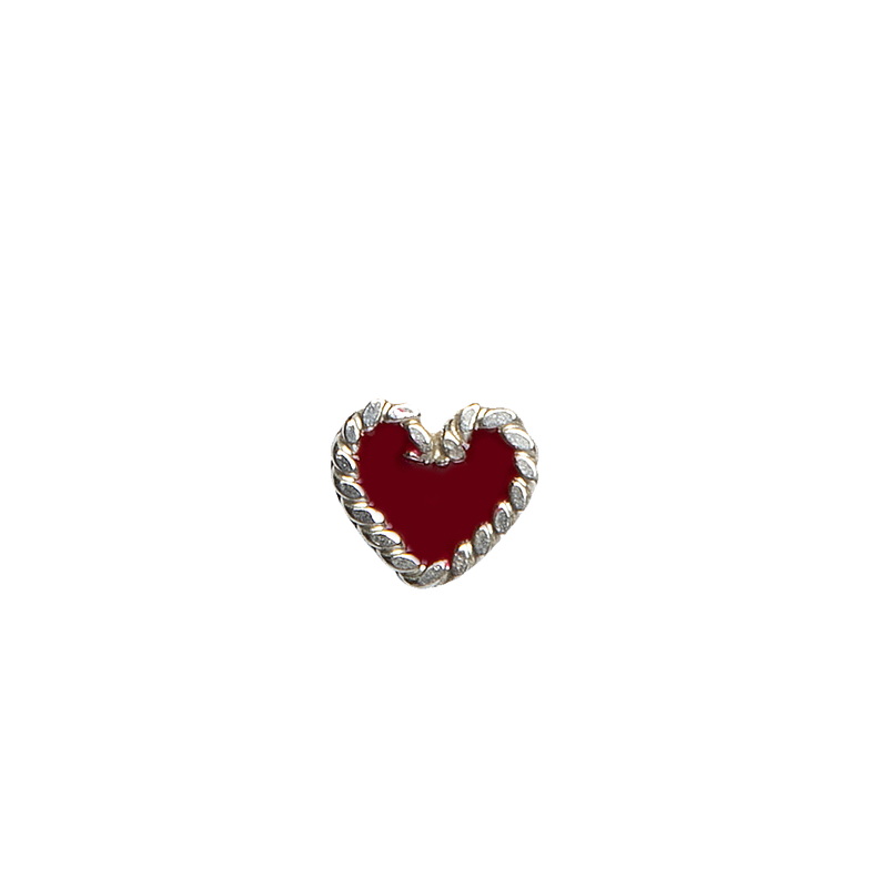 Single I Heart You Mini Silver Stud
